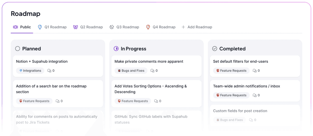 homepage 8 Public roadmap